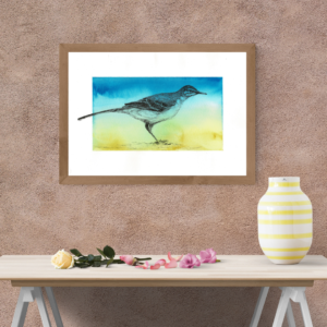 Grey wagtail painting